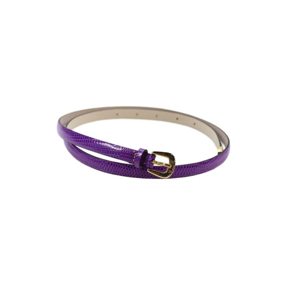 Tardini Womens Lizard 1/2" Skinny Belt Purple Size EUR 34
